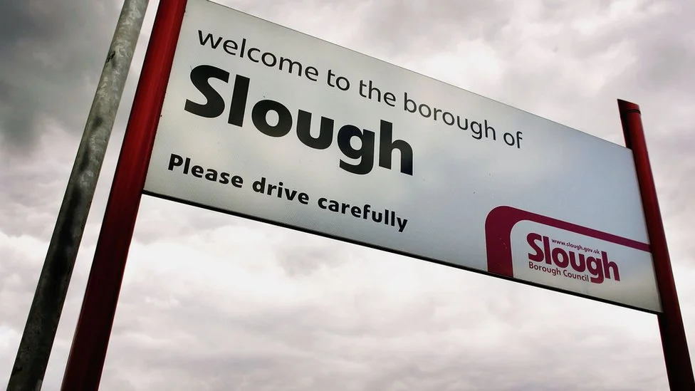 Modern view of Slough town center with contemporary buildings and bustling streets